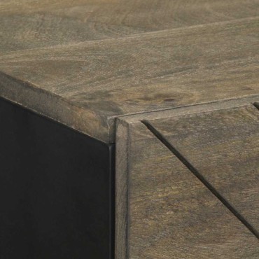 vidaXL Σκευοθήκη μαύρο 40x33x75cm μασίφ ξύλο Μάνγκο