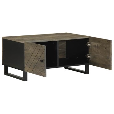 vidaXL Τραπεζάκι Σαλονιού Μαύρο 80x50x40cm από Μασίφ Ξύλο Μάνγκο 1 τεμ.