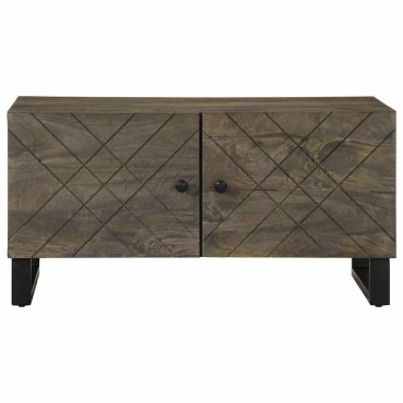 vidaXL Τραπεζάκι Σαλονιού Μαύρο 80x50x40cm από Μασίφ Ξύλο Μάνγκο 1 τεμ.