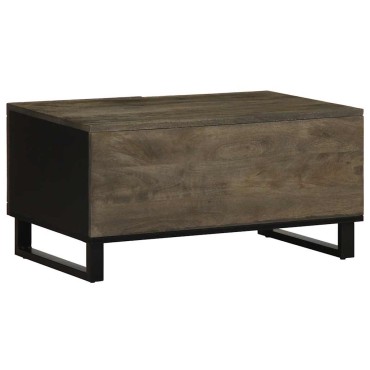 vidaXL Τραπεζάκι Σαλονιού Μαύρο 80x50x40cm από Μασίφ Ξύλο Μάνγκο 1 τεμ.