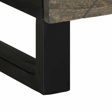 vidaXL Τραπεζάκι Σαλονιού Μαύρο 80x50x40cm από Μασίφ Ξύλο Μάνγκο 1 τεμ.