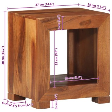 vidaXL Τραπεζάκι Βοηθητικό 37x29x40cm από Μασίφ Ξύλο Ακακίας 1 τεμ.