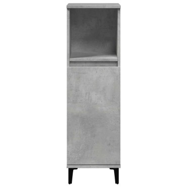 vidaXL Ντουλάπι Μπάνιου Γκρι Σκυροδέματος 30x30x100cm Επεξ. Ξύλο 1 τεμ.