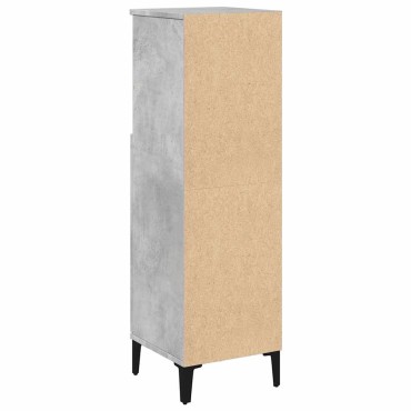 vidaXL Ντουλάπι Μπάνιου Γκρι Σκυροδέματος 30x30x100cm Επεξ. Ξύλο 1 τεμ.