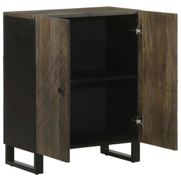 vidaXL Μπουφές Μαύρο 60x33x75cm Μασίφ Ξύλο Μάνγκο 1 τεμ.