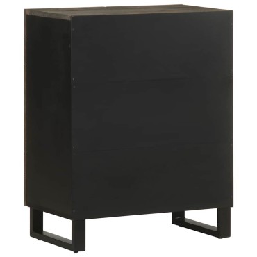 vidaXL Μπουφές Μαύρο 60x33x75cm Μασίφ Ξύλο Μάνγκο 1 τεμ.