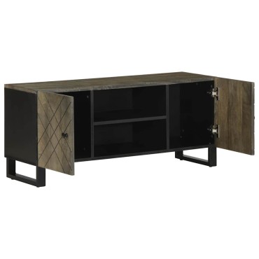 vidaXL Έπιπλο Τηλεόρασης Μαύρο 105x33x46cm από Μασίφ Ξύλο Μάνγκο 1 τεμ.