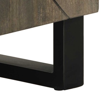 vidaXL Έπιπλο Τηλεόρασης Μαύρο 105x33x46cm από Μασίφ Ξύλο Μάνγκο 1 τεμ.