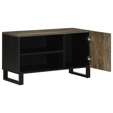 vidaXL Έπιπλο Τηλεόρασης Μαύρο 80x33x46cm από Μασίφ Ξύλο Μάνγκο 1 τεμ.