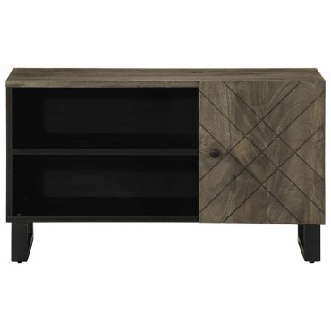 vidaXL Έπιπλο Τηλεόρασης Μαύρο 80x33x46cm από Μασίφ Ξύλο Μάνγκο 1 τεμ.