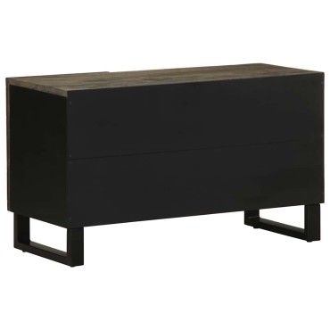 vidaXL Έπιπλο Τηλεόρασης Μαύρο 80x33x46cm από Μασίφ Ξύλο Μάνγκο 1 τεμ.