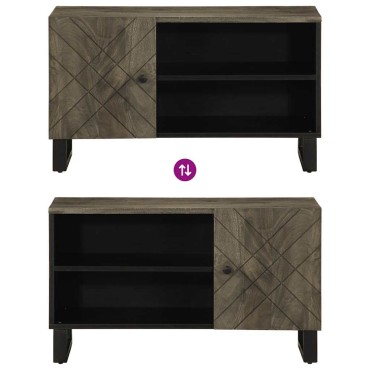 vidaXL Έπιπλο Τηλεόρασης Μαύρο 80x33x46cm από Μασίφ Ξύλο Μάνγκο 1 τεμ.