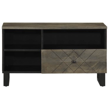 vidaXL Έπιπλο Τηλεόρασης Μαύρο 80x33x46cm από Μασίφ Ξύλο Μάνγκο 1 τεμ.
