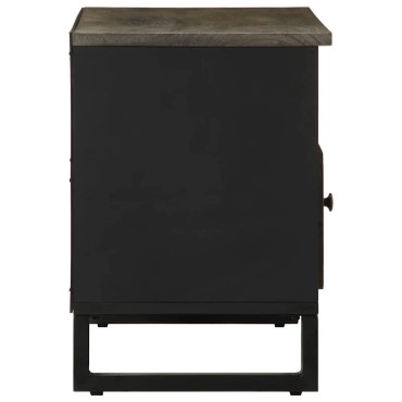 vidaXL Έπιπλο Τηλεόρασης Μαύρο 80x33x46cm από Μασίφ Ξύλο Μάνγκο 1 τεμ.