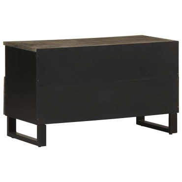 vidaXL Έπιπλο Τηλεόρασης Μαύρο 80x33x46cm από Μασίφ Ξύλο Μάνγκο 1 τεμ.