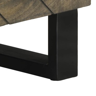 vidaXL Έπιπλο Τηλεόρασης Μαύρο 80x33x46cm από Μασίφ Ξύλο Μάνγκο 1 τεμ.