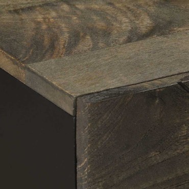 vidaXL Κομοδίνο Μαύρο 50x33x60cm από Μασίφ Ξύλο Μάνγκο 1 τεμ.
