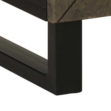 vidaXL Κομοδίνο Μαύρο 50x33x60cm από Μασίφ Ξύλο Μάνγκο 1 τεμ.