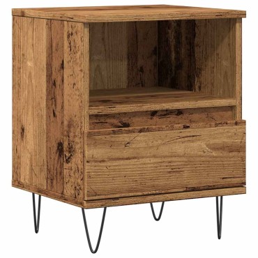 vidaXL Κομοδίνο Παλιό ξύλο 40x35x50cm από Επεξεργασμένο Ξύλο 1 τεμ.