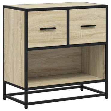 vidaXL Κομοδίνο Δρυς sonoma 60x31x60cm Κατασκευασμένο ξύλο και μέταλλο 1 τεμ.
