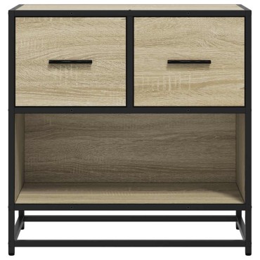vidaXL Κομοδίνο Δρυς sonoma 60x31x60cm Κατασκευασμένο ξύλο και μέταλλο 1 τεμ.