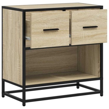 vidaXL Κομοδίνο Δρυς sonoma 60x31x60cm Κατασκευασμένο ξύλο και μέταλλο 1 τεμ.