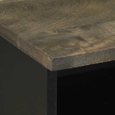 vidaXL Κομοδίνο Μαύρο 40x33x46cm από Μασίφ Ξύλο Μάνγκο 1 τεμ.
