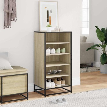 vidaXL Παπουτσοθήκη Sonoma Δρυς 48x38x97,5cm από Επεξεργασμένο Ξύλο