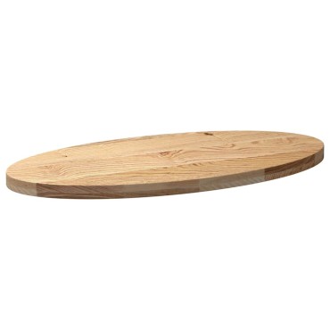 vidaXL Επιτραπέζια επιφάνεια 100x50x4cm από Μασίφ Ξύλο Δρυός Οβάλ