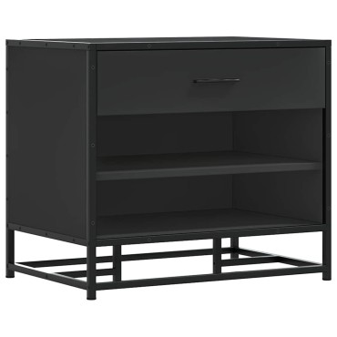 vidaXL Παπουτσοθήκη Μαύρη 60x40x53,5cm από Επεξεργασμένο Ξύλο μέταλλο 1 τεμ.