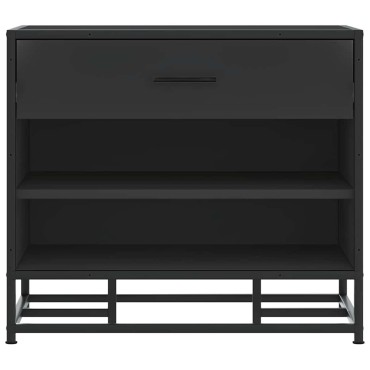 vidaXL Παπουτσοθήκη Μαύρη 60x40x53,5cm από Επεξεργασμένο Ξύλο μέταλλο 1 τεμ.