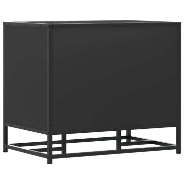 vidaXL Παπουτσοθήκη Μαύρη 60x40x53,5cm από Επεξεργασμένο Ξύλο μέταλλο 1 τεμ.