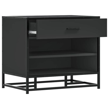 vidaXL Παπουτσοθήκη Μαύρη 60x40x53,5cm από Επεξεργασμένο Ξύλο μέταλλο 1 τεμ.