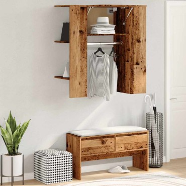 vidaXL Ντουλάπι Διαδρόμου Παλιό Ξύλο 97,5x37x99cm Επεξεργ. Ξύλο 1 τεμ.