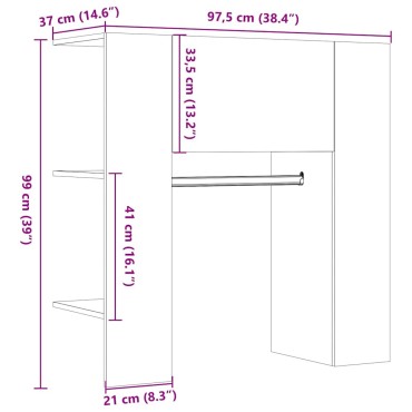 vidaXL Ντουλάπι Διαδρόμου Παλιό Ξύλο 97,5x37x99cm Επεξεργ. Ξύλο 1 τεμ.