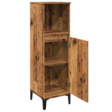 vidaXL Ντουλάπι μπάνιου Παλιό ξύλο 30x30x100cm Κατασκευασμένο ξύλο 1 τεμ.