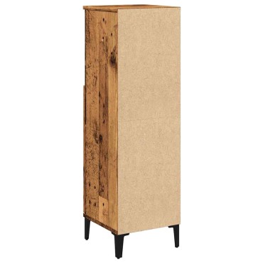 vidaXL Ντουλάπι μπάνιου Παλιό ξύλο 30x30x100cm Κατασκευασμένο ξύλο 1 τεμ.