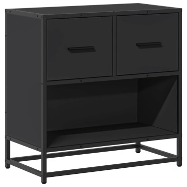 vidaXL Κομοδίνο Μαύρο 60x31x60cm Κατασκευασμένο ξύλο και μέταλλο 1 τεμ.