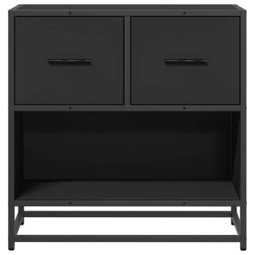 vidaXL Κομοδίνο Μαύρο 60x31x60cm Κατασκευασμένο ξύλο και μέταλλο 1 τεμ.