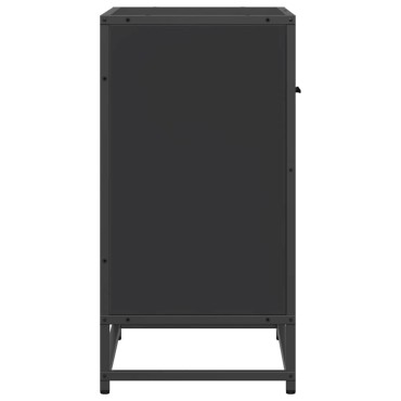 vidaXL Κομοδίνο Μαύρο 60x31x60cm Κατασκευασμένο ξύλο και μέταλλο 1 τεμ.