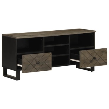 vidaXL Έπιπλο Τηλεόρασης Μαύρο 100x33x46cm από Μασίφ Ξύλο Μάνγκο 1 τεμ.