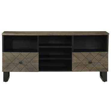 vidaXL Έπιπλο Τηλεόρασης Μαύρο 100x33x46cm από Μασίφ Ξύλο Μάνγκο 1 τεμ.