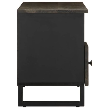 vidaXL Έπιπλο Τηλεόρασης Μαύρο 100x33x46cm από Μασίφ Ξύλο Μάνγκο 1 τεμ.