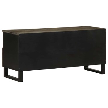 vidaXL Έπιπλο Τηλεόρασης Μαύρο 100x33x46cm από Μασίφ Ξύλο Μάνγκο 1 τεμ.