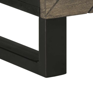 vidaXL Έπιπλο Τηλεόρασης Μαύρο 100x33x46cm από Μασίφ Ξύλο Μάνγκο 1 τεμ.