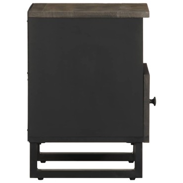 vidaXL Κομοδίνα 2 τεμ. Μαύρα 40x33x46cm από Μασίφ Ξύλο Μάνγκο