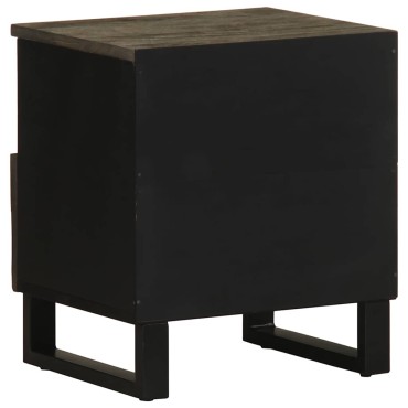 vidaXL Κομοδίνα 2 τεμ. Μαύρα 40x33x46cm από Μασίφ Ξύλο Μάνγκο
