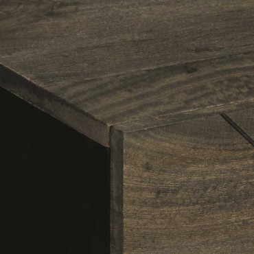vidaXL Κομοδίνο μαύρο 50x33x62cm μασίφ ξύλο Μάνγκο 1 τεμ.