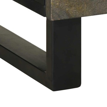 vidaXL Κομοδίνο μαύρο 50x33x62cm μασίφ ξύλο Μάνγκο 1 τεμ.