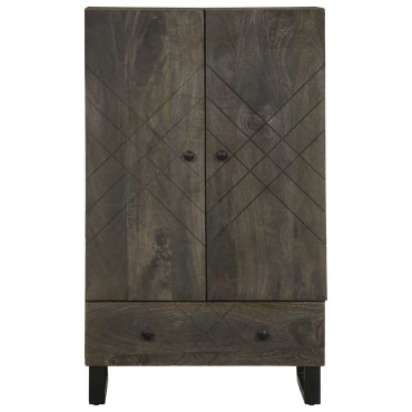 vidaXL Ντουλάπι Μαύρο 60x33x110cm από Μασίφ Ξύλο Μάνγκο 1 τεμ.